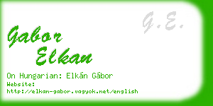 gabor elkan business card